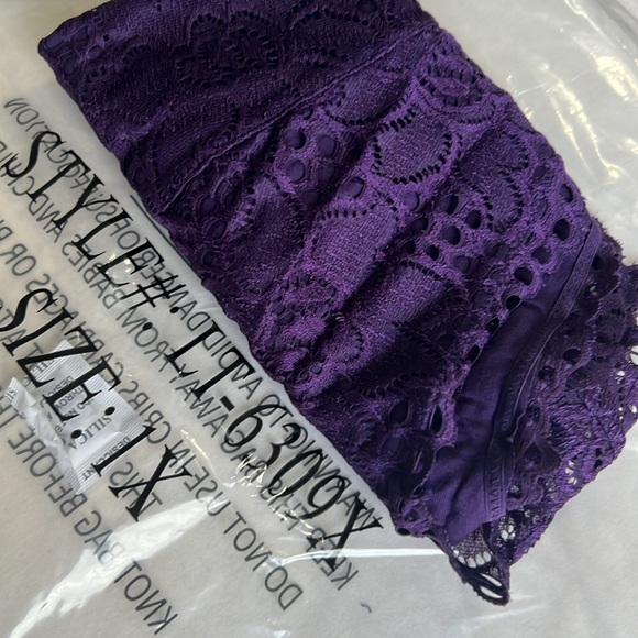 DK PURPLE LACE HALTER STRETCH BRALETTE 1X 2X 3X new lightweight plus - Picture 11 of 11
